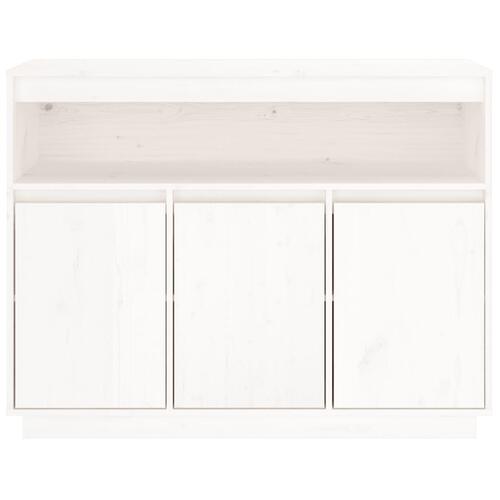 Skænk 104,5x34x80 cm massivt fyrretræ hvid
