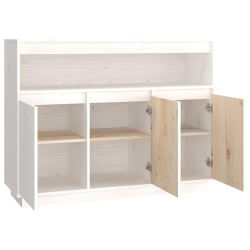 Skænk 104,5x34x80 cm massivt fyrretræ hvid
