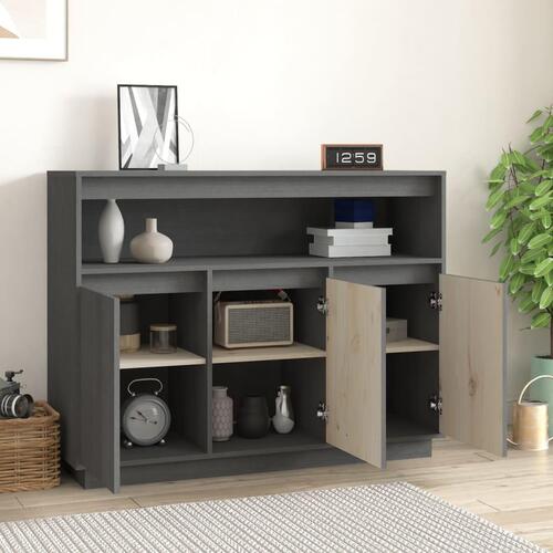 Skænk 104,5x34x80 cm massivt fyrretræ grå