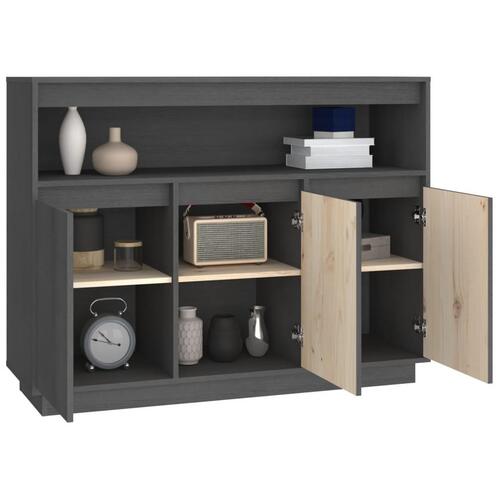 Skænk 104,5x34x80 cm massivt fyrretræ grå