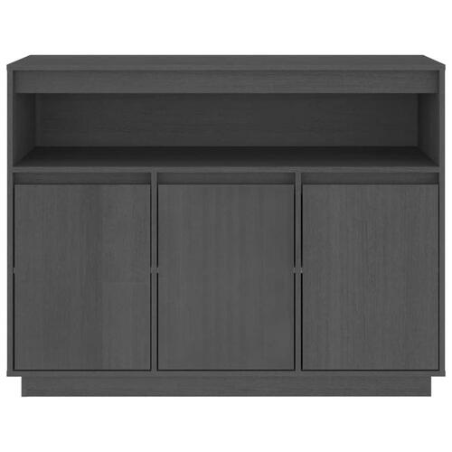 Skænk 104,5x34x80 cm massivt fyrretræ grå