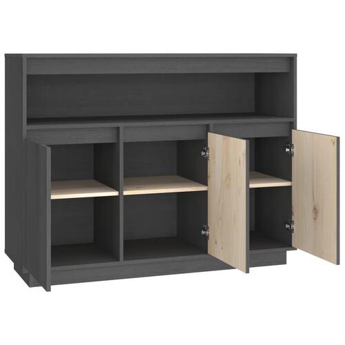 Skænk 104,5x34x80 cm massivt fyrretræ grå