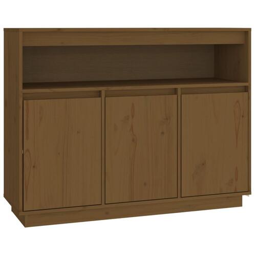 Skænk 104,5x34x80 cm massivt fyrretræ gyldenbrun