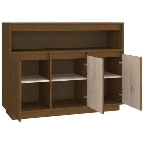 Skænk 104,5x34x80 cm massivt fyrretræ gyldenbrun