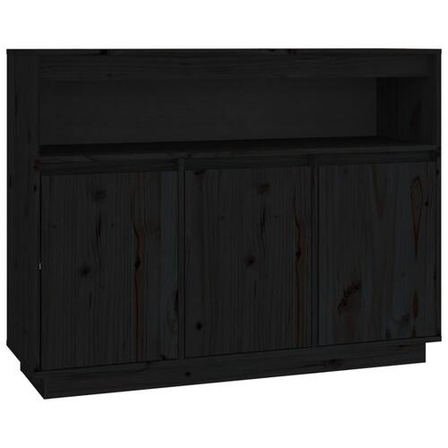 Skænk 104,5x34x80 cm massivt fyrretræ sort