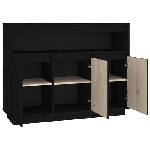 Skænk 104,5x34x80 cm massivt fyrretræ sort
