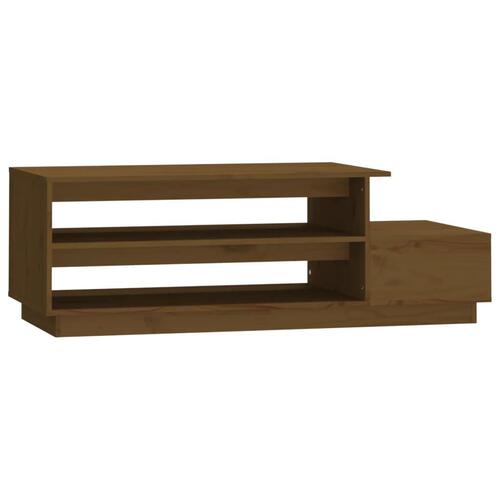 Sofabord 120x50x40,5 cm massivt fyrretræ gyldenbrun