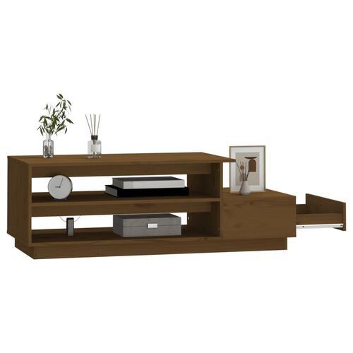 Sofabord 120x50x40,5 cm massivt fyrretræ gyldenbrun