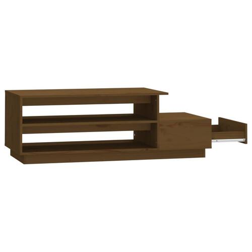 Sofabord 120x50x40,5 cm massivt fyrretræ gyldenbrun
