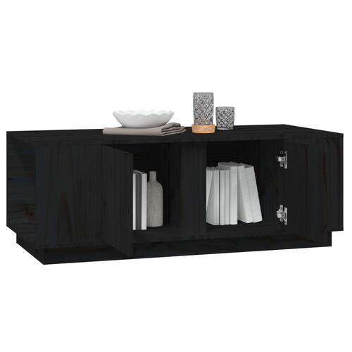 Sofabord 110x50x40 cm massivt fyrretræ sort