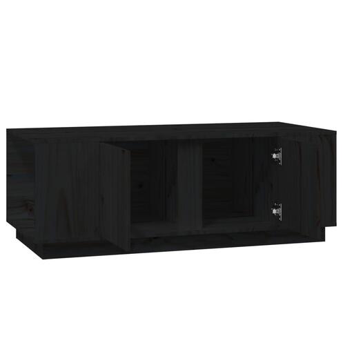 Sofabord 110x50x40 cm massivt fyrretræ sort