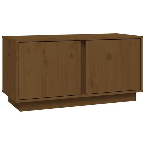 Tv-bord 80x35x40,5 cm massivt fyrretræ gyldenbrun
