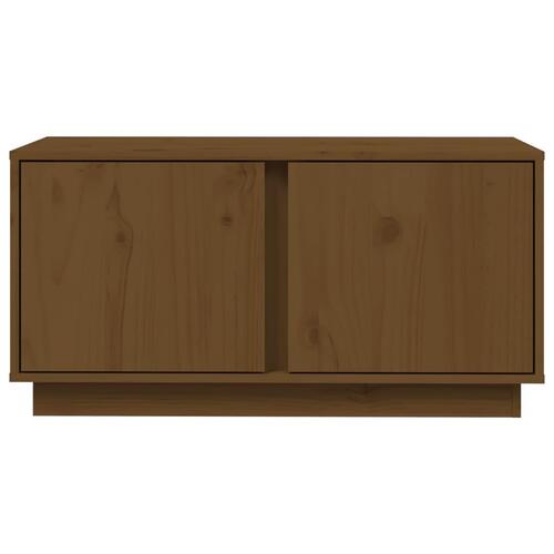 Tv-bord 80x35x40,5 cm massivt fyrretræ gyldenbrun