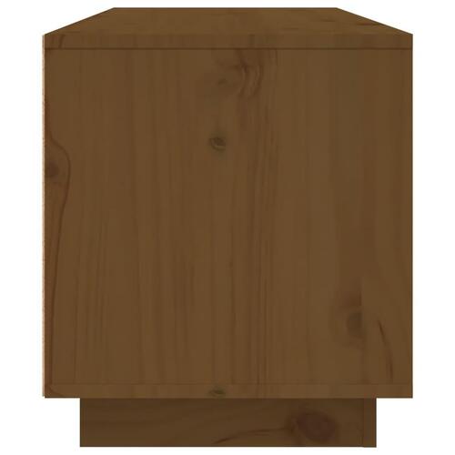 Tv-bord 80x35x40,5 cm massivt fyrretræ gyldenbrun