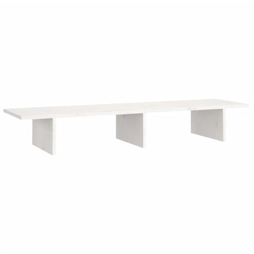 Skærmholder 100x27x15 cm massivt fyrretræ hvid