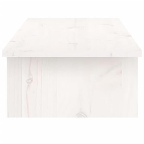 Skærmholder 100x27x15 cm massivt fyrretræ hvid