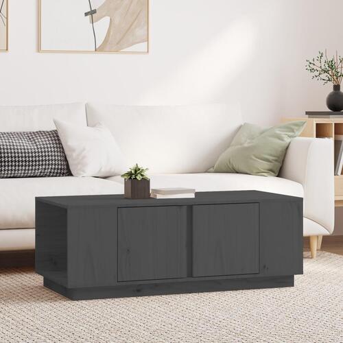 Sofabord 110x50x40 cm massivt fyrretræ grå