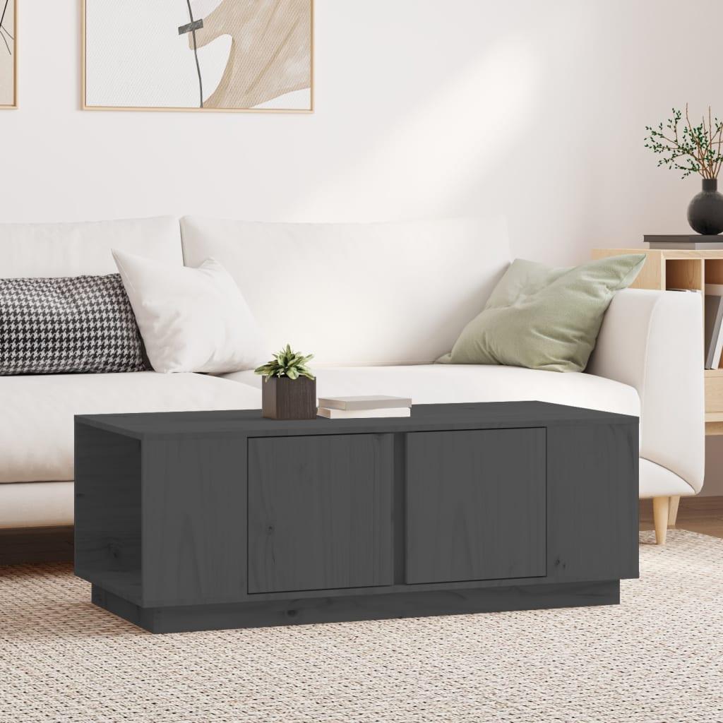 Sofabord 110x50x40 cm massivt fyrretræ grå