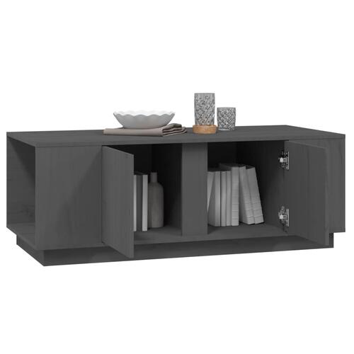 Sofabord 110x50x40 cm massivt fyrretræ grå