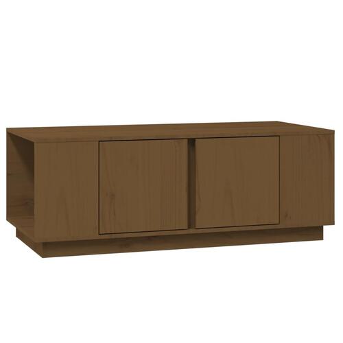 Sofabord 110x50x40 cm massivt fyrretræ gyldenbrun