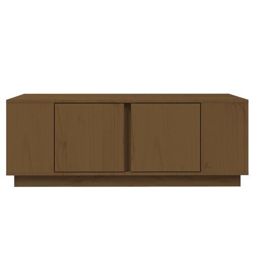 Sofabord 110x50x40 cm massivt fyrretræ gyldenbrun