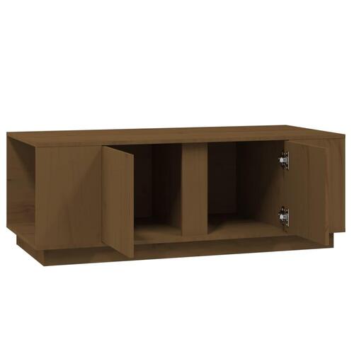 Sofabord 110x50x40 cm massivt fyrretræ gyldenbrun