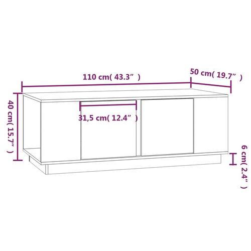 Sofabord 110x50x40 cm massivt fyrretræ gyldenbrun