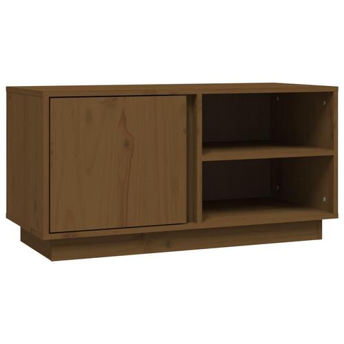 Tv-bord 80x35x40,5 cm massivt fyrretræ gyldenbrun