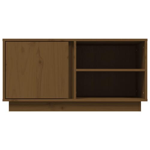 Tv-bord 80x35x40,5 cm massivt fyrretræ gyldenbrun