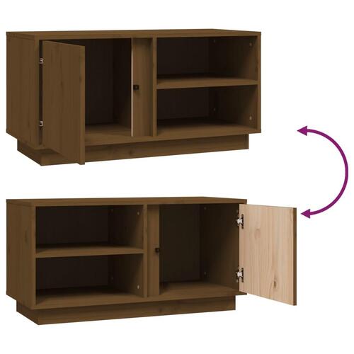 Tv-bord 80x35x40,5 cm massivt fyrretræ gyldenbrun