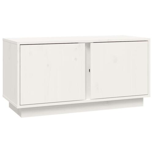Tv-bord 80x35x40,5 cm massivt fyrretræ hvid