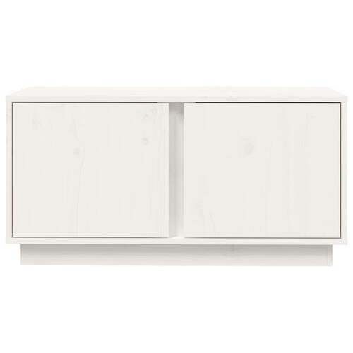 Tv-bord 80x35x40,5 cm massivt fyrretræ hvid