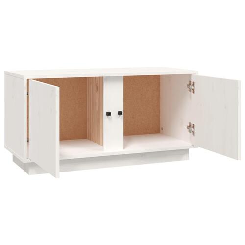 Tv-bord 80x35x40,5 cm massivt fyrretræ hvid