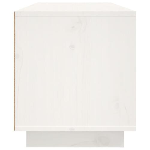 Tv-bord 80x35x40,5 cm massivt fyrretræ hvid