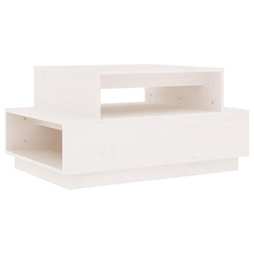 Sofabord 80x55x40,5 cm massivt fyrretræ hvid