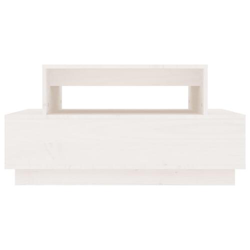 Sofabord 80x55x40,5 cm massivt fyrretræ hvid