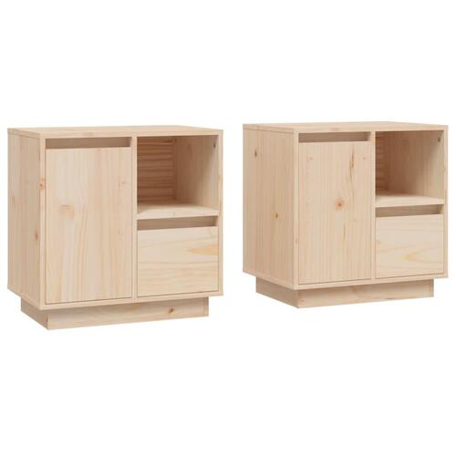 Sengeborde 2 stk. 50x34x50 cm massivt fyrretræ
