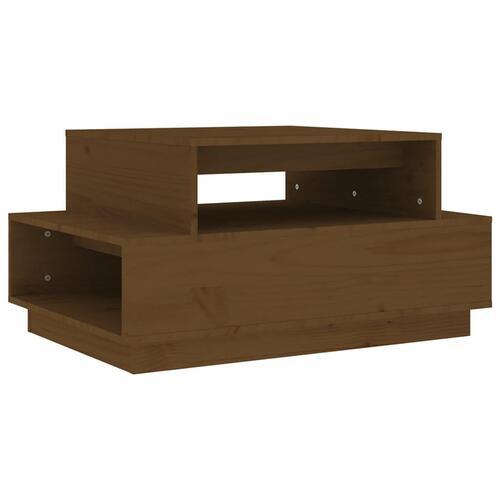 Sofabord 80x55x40,5 cm massivt fyrretræ gyldenbrun