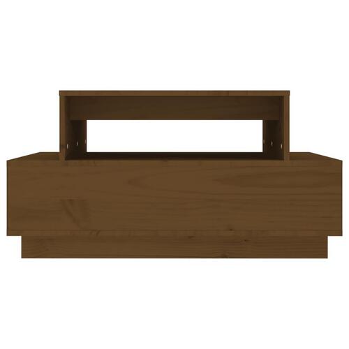 Sofabord 80x55x40,5 cm massivt fyrretræ gyldenbrun