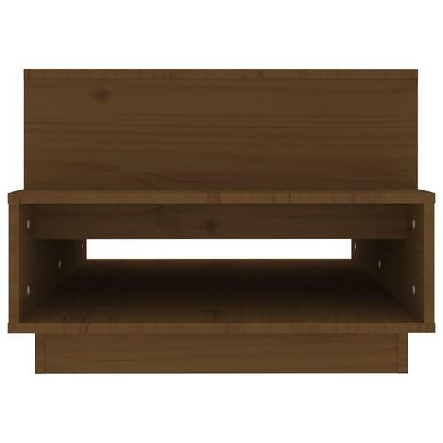 Sofabord 80x55x40,5 cm massivt fyrretræ gyldenbrun