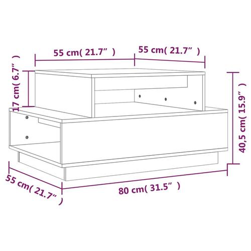 Sofabord 80x55x40,5 cm massivt fyrretræ gyldenbrun