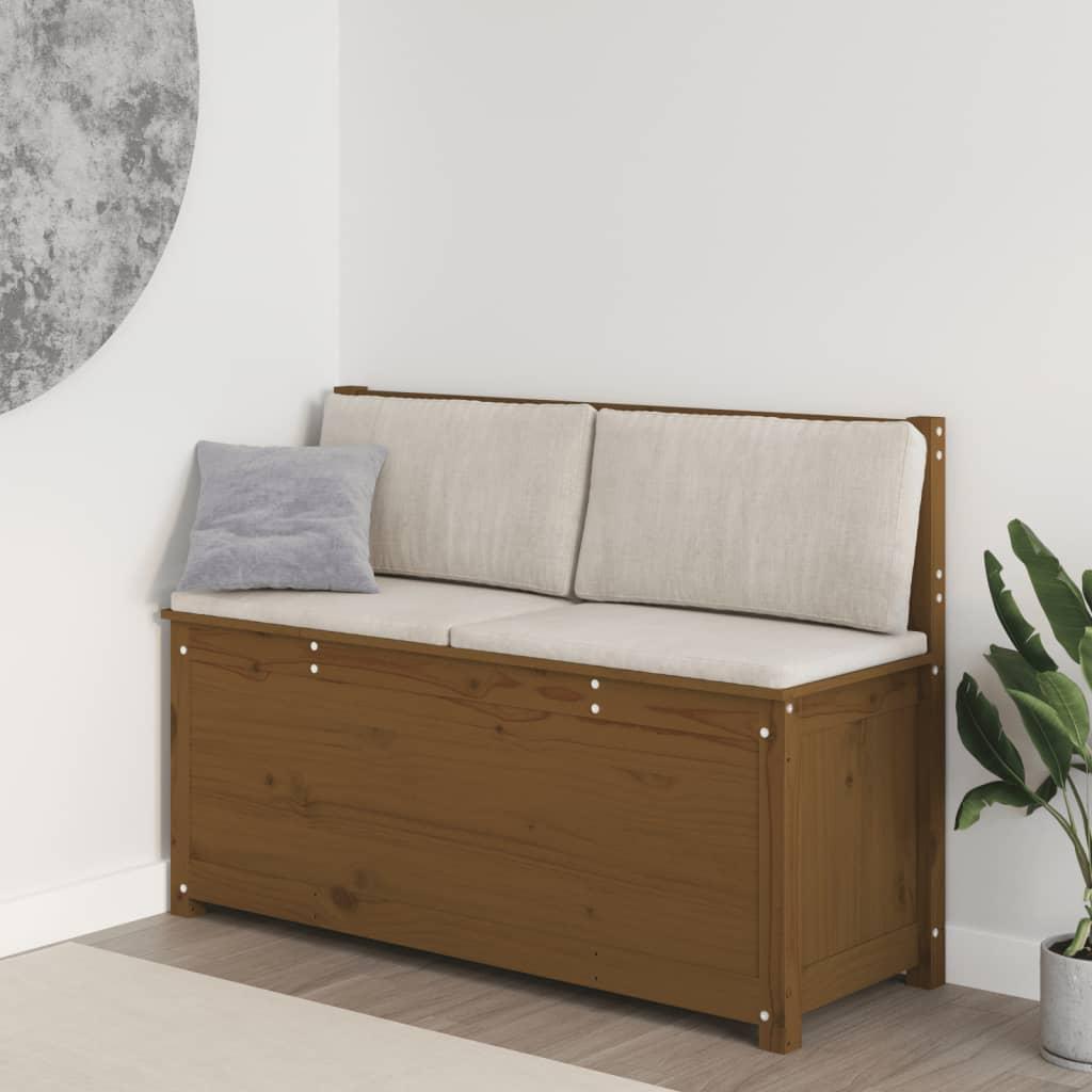Bænk 110x41x76,5 cm massivt fyrretræ Gyldenbrun