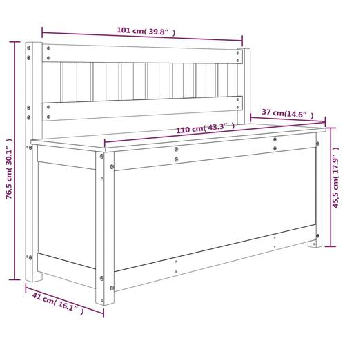 Bænk 110x41x76,5 cm massivt fyrretræ Gyldenbrun