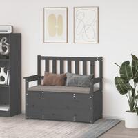 Bænk 112,5x51x,5x96,5 cm massivt fyrretræ grå