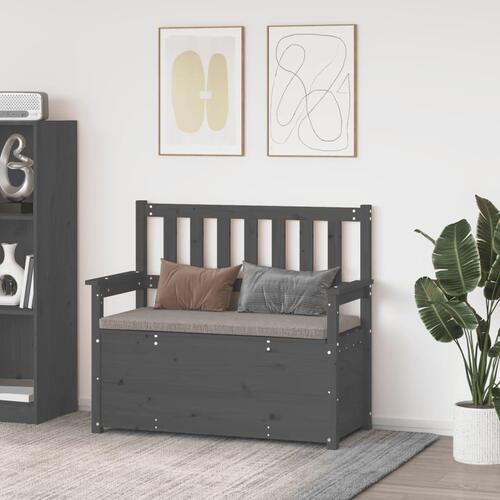 Bænk 112,5x51x,5x96,5 cm massivt fyrretræ grå