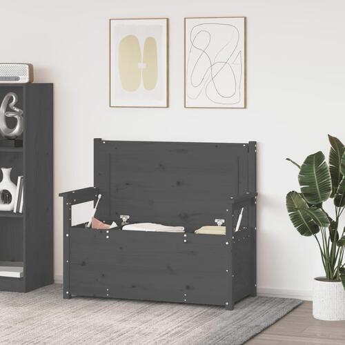 Bænk 112,5x51x,5x96,5 cm massivt fyrretræ grå