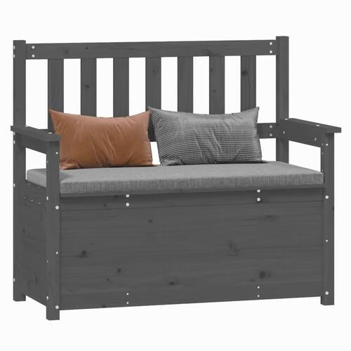 Bænk 112,5x51x,5x96,5 cm massivt fyrretræ grå