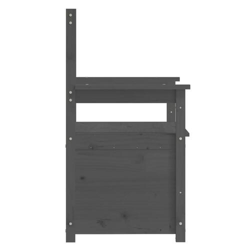Bænk 112,5x51x,5x96,5 cm massivt fyrretræ grå