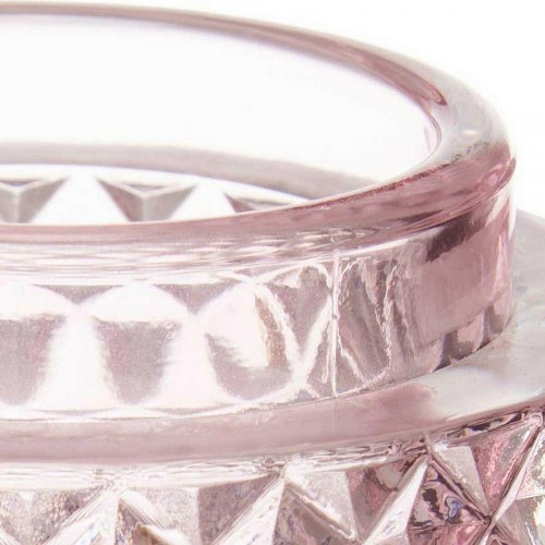 Fyrfadsstage pink glas 9 × 8,8 × 9 cm