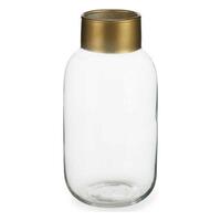 Vase Gylden Gennemsigtig Glas (11,5 x 24 x 11,5 cm)